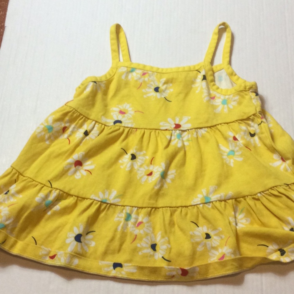 Hanna Andersson Yellow Floral Kids Tank tunic Sz small